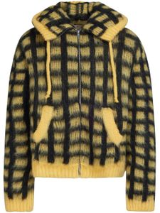 Marni cardigan en mohair mélangé à carreaux - Jaune