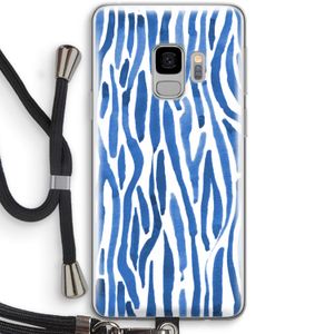 Blauwe nerven: Samsung Galaxy S9 Transparant Hoesje met koord