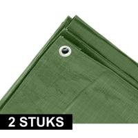 Benson Afdekzeil - 2x - groen - polypropyleen - 2x3 m - grondzeil - dekkleed