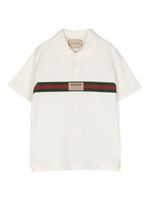 Gucci Kids polo rayé Web en coton - Tons neutres