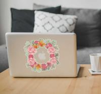 Macbook sticker bloemenkrans - thumbnail