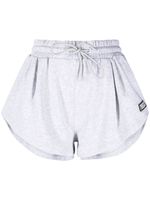 MSGM short en coton à patch logo - Gris