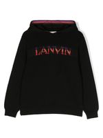 Lanvin Enfant hoodie à logo brodé Curb - Noir