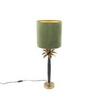 QAZQA Art deco tafellamp met velours kap groen 25 cm - Areka - thumbnail