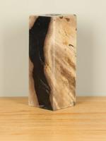 Waxinelichtje vierkant versteend hout nr. 21, 25 cm
