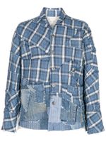 Greg Lauren veste en jean à design patchwork - Bleu - thumbnail