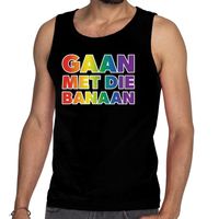 Gaan met die banaan gaypride tanktop zwart heren