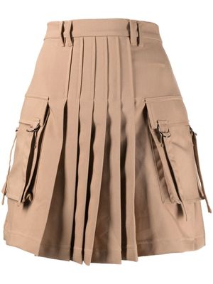 Rokh minijupe à design plissé - Marron