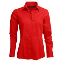 Casual promo overhemd voor dames - rood - lange mouwen - katoen/polyester - thumbnail