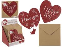 OOTB Puzzel kaart hart 20 stukjes met envelop