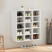 Schoenenkast met plank met opslag Wit 103x30x51 cm Bewerkt hout