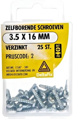 Zelfb.schroef 3.5x16mm verz 25st - Deltafix