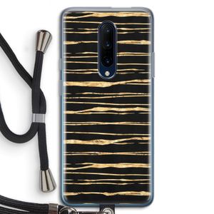 Gouden strepen: OnePlus 7 Pro Transparant Hoesje met koord