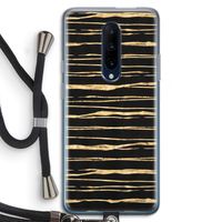 Gouden strepen: OnePlus 7 Pro Transparant Hoesje met koord