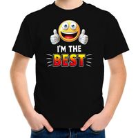 Funny emoticon t-shirt im the best zwart voor kids - thumbnail