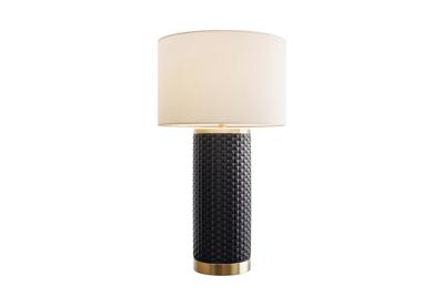 Tafellamp ELEGANCIA 70cm witte lampenkap keramiek zwart goud - 46010