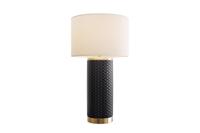 Tafellamp ELEGANCIA 70cm witte lampenkap keramiek zwart goud - 46010