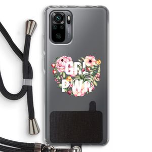 GRL PWR Flower: Xiaomi Redmi Note 10 Pro Transparant Hoesje met koord