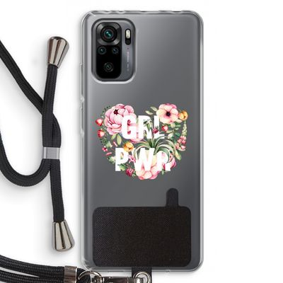 GRL PWR Flower: Xiaomi Redmi Note 10 Pro Transparant Hoesje met koord