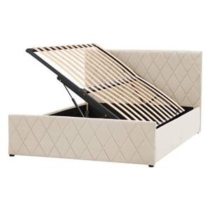 Beliani - ROCHEFORT - Tweepersoonsbed - Beige - 180 x 200 cm - Fluweel