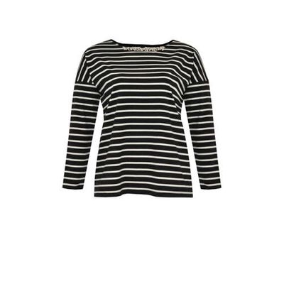 Yoek gestreepte longsleeve zwart/wit