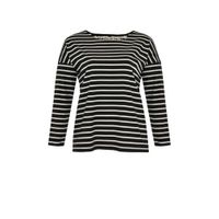 Yoek gestreepte longsleeve zwart/wit - thumbnail