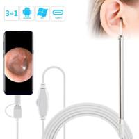 i95 3 in 1 USB oor Scope inspectie HD 0.3 MP camera visuele oor lepel voor OTG Android telefoons & PC & MacBook 1.75 m lengte kabel (wit)