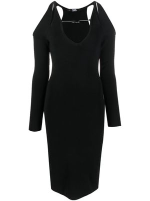 Karl Lagerfeld robe à détail de chaîne - Noir