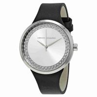 Horlogeband Armani Exchange AX6011 Leder Zwart 22mm