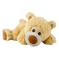Warmte/magnetron opwarm knuffel beige teddybeer   - - thumbnail