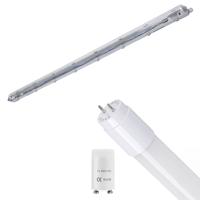 LED Waterdichte TL Armatuur met T8 G13 Buis - Velvalux Strela - 150cm - Enkel - Koppelbaar - Waterdicht IP65 - 20W 2400lm - 865 Helder/Koud Wit 6500K | Vervangt 147W