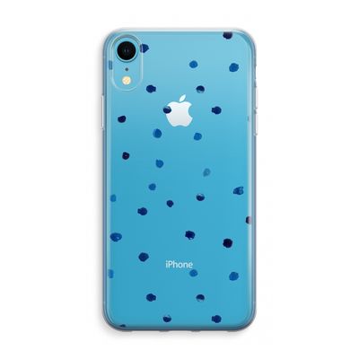 Blauwe stippen: iPhone XR Transparant Hoesje