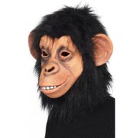 Zwart chimpansee masker latex - thumbnail