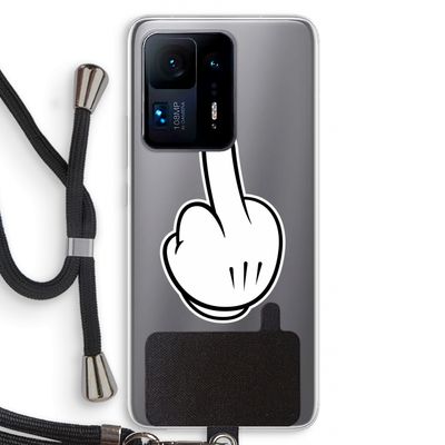 Middle finger black: Xiaomi Mi Mix 4 Transparant Hoesje met koord