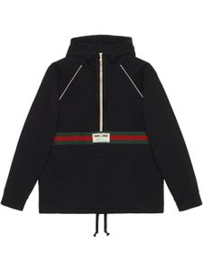 Gucci hoodie à bande Web - Noir