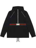 Gucci hoodie à bande Web - Noir