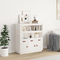 Hoge kast 100x40x108,5 cm massief grenenhout wit