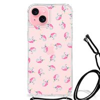 Doorzichtige Silicone Hoesje voor iPhone 15 Plus Unicorns