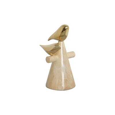Decoratieve figuren Home ESPRIT Gouden Ivoor Vogels Romantiek 16,5 x 14 x 27 cm