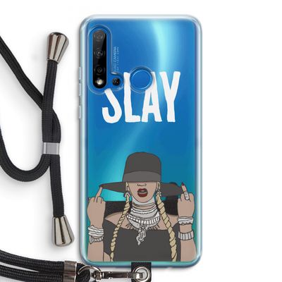 Slay All Day: Huawei P20 Lite (2019) Transparant Hoesje met koord