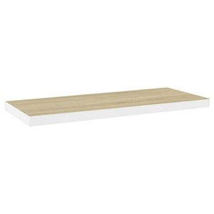 vidaXL Wandschap zwevend 80x23,5x3,8 cm MDF eikenkleurig en wit