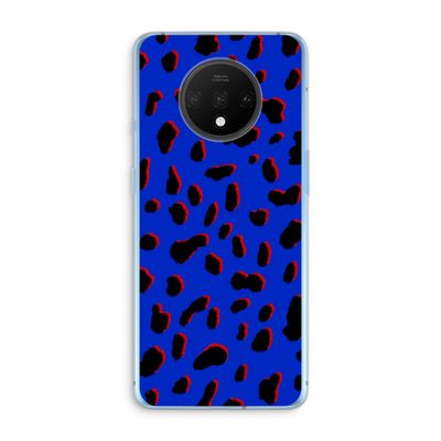 Blue Leopard: OnePlus 7T Transparant Hoesje