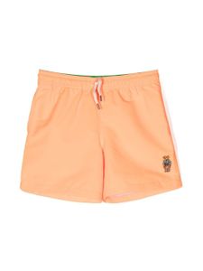 POLO RALPH LAUREN KIDS short de bain à patch logo - Orange