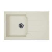 STRADOUR Ingebouwde gootsteen 1 kom + 1 afdruiprek Aloa - Hars - 81 x 50 cm - Wit