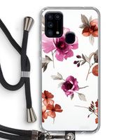 Geschilderde bloemen: Samsung Galaxy M31 Transparant Hoesje met koord
