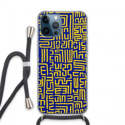 Majorelle Blue Print: iPhone 13 Pro Max Transparant Hoesje met koord