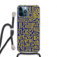 Majorelle Blue Print: iPhone 13 Pro Max Transparant Hoesje met koord