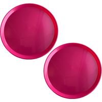 2x stuks roze rond dienbladen/serveerbladen van kunststof 34 cm   -