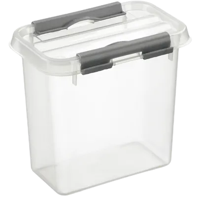 Sunware Q-line opbergbox 1,1L transp./metaal