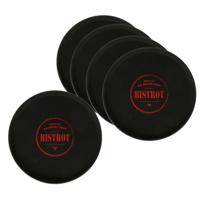 Horeca dienblad/serveerblad Bistrot - 5x - zwart - met antislip - D35 cm - Dienbladen